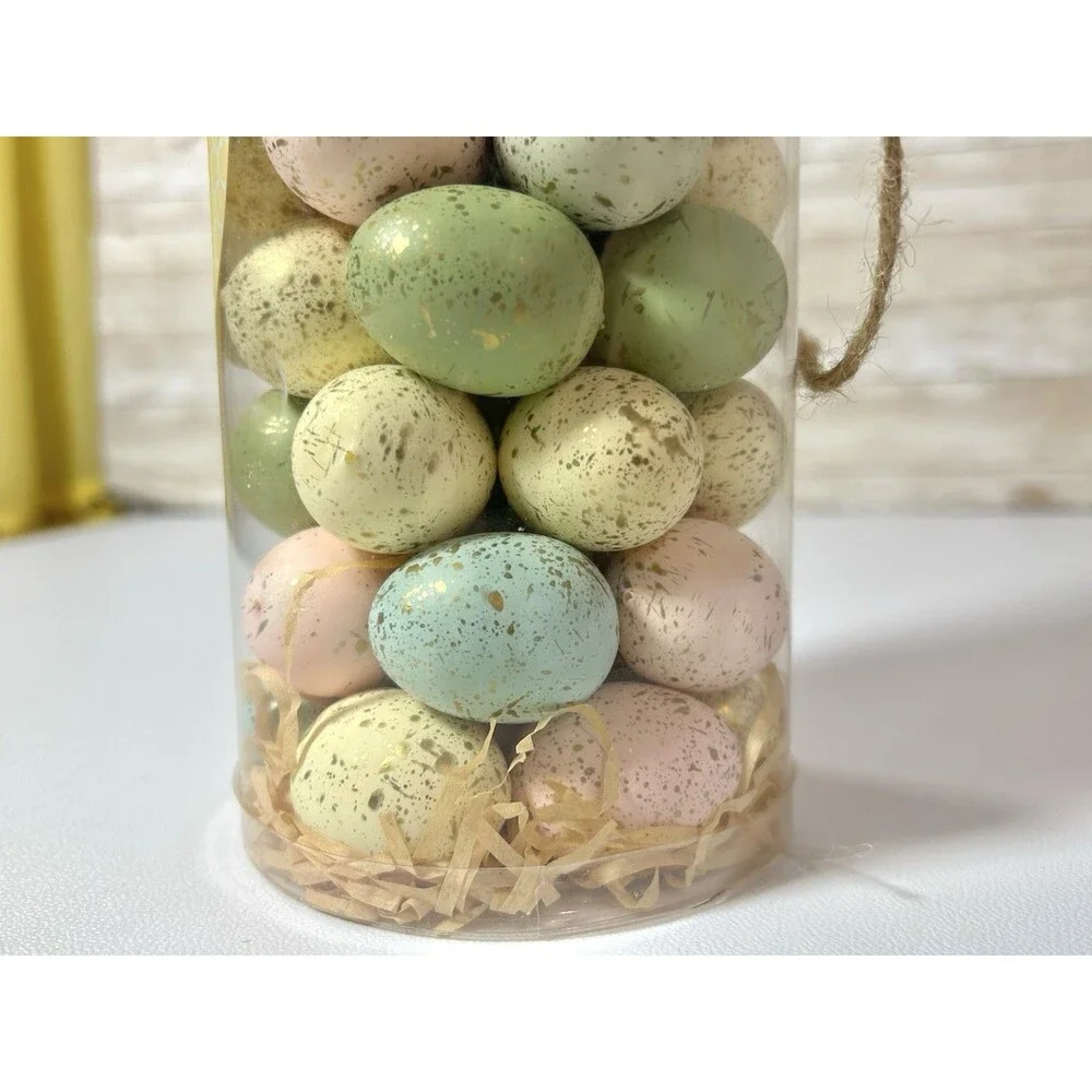 Martha Stewart Set Of 56 Speckled Plastic Easter  Eggs Decor Bowl Filler
